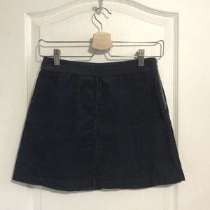 WILFRED Blue Corduroy A-Line Mini Skirt (ARITZIA)